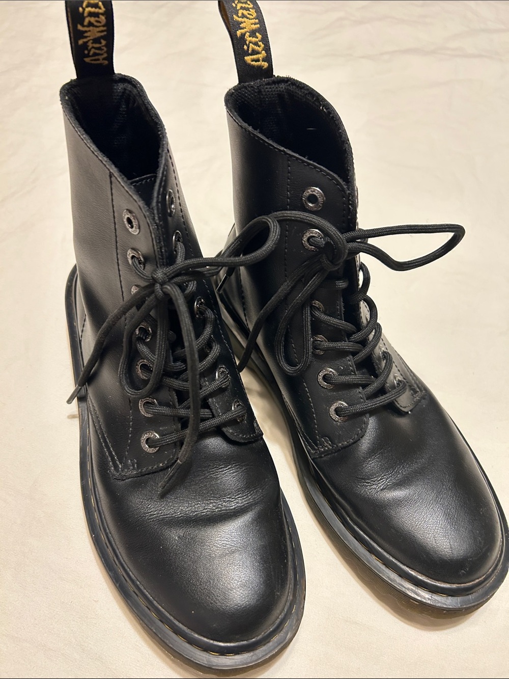 Dr. Martens Black Leather Lace-Up Boots